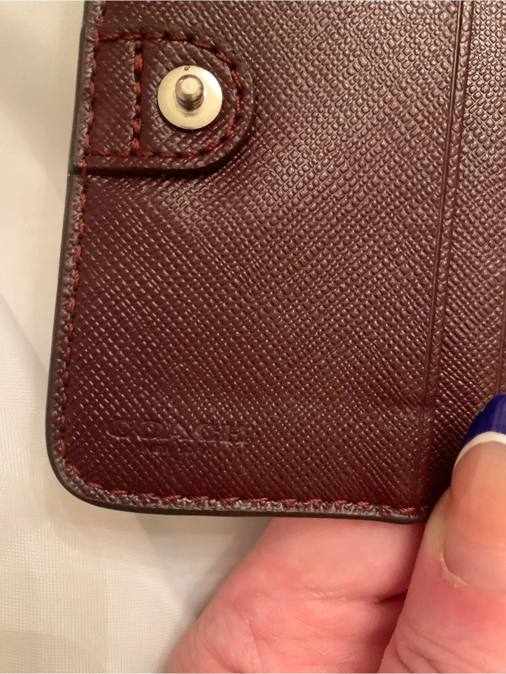 New COACH Wallet Darcy Textured Leather Bow Burgandy Wallet
